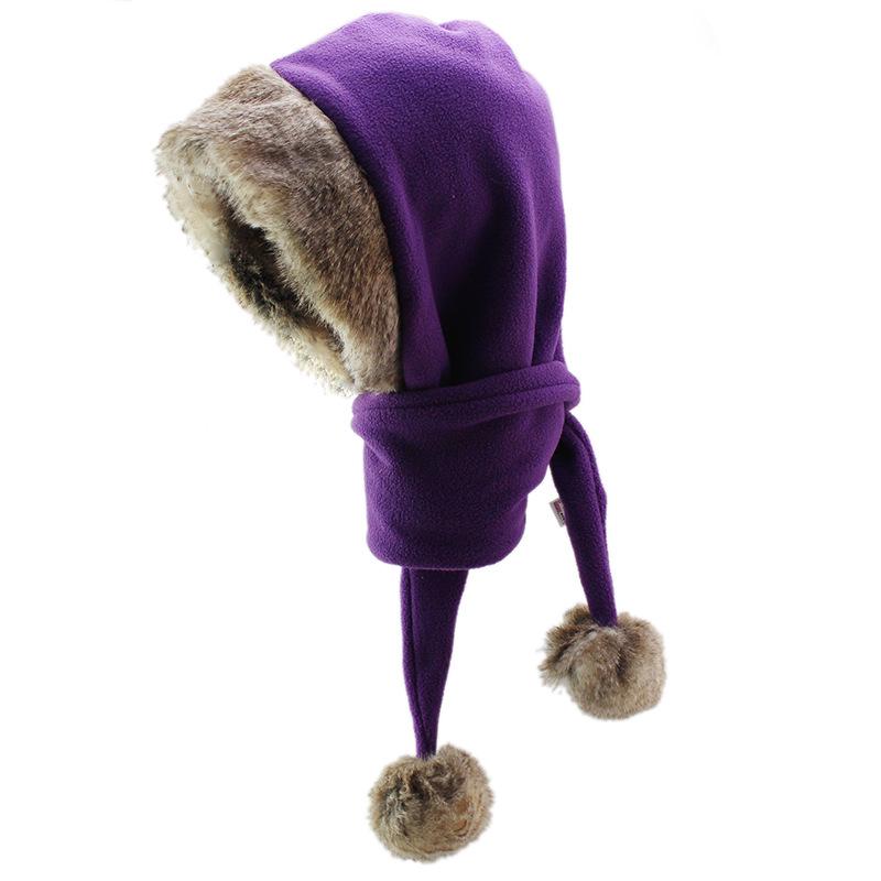 Parent-child Double Ball Cap Thickened Fleece Warm Hat Scarf Integrated Large Fur Collar Winter Hat Outdoor Little Red Riding Hood