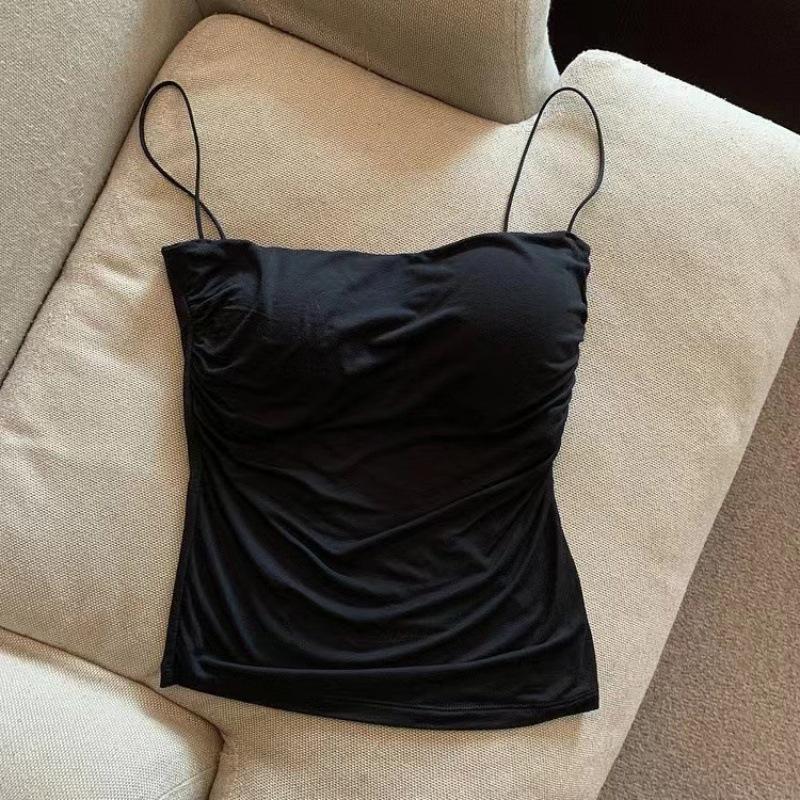 Damen BH Stretch Damen Strand Alltag Lässig Tanktop Neu Damen Neckholder Top Sommer Koreanischer Stil Trend Mode Eingebaut