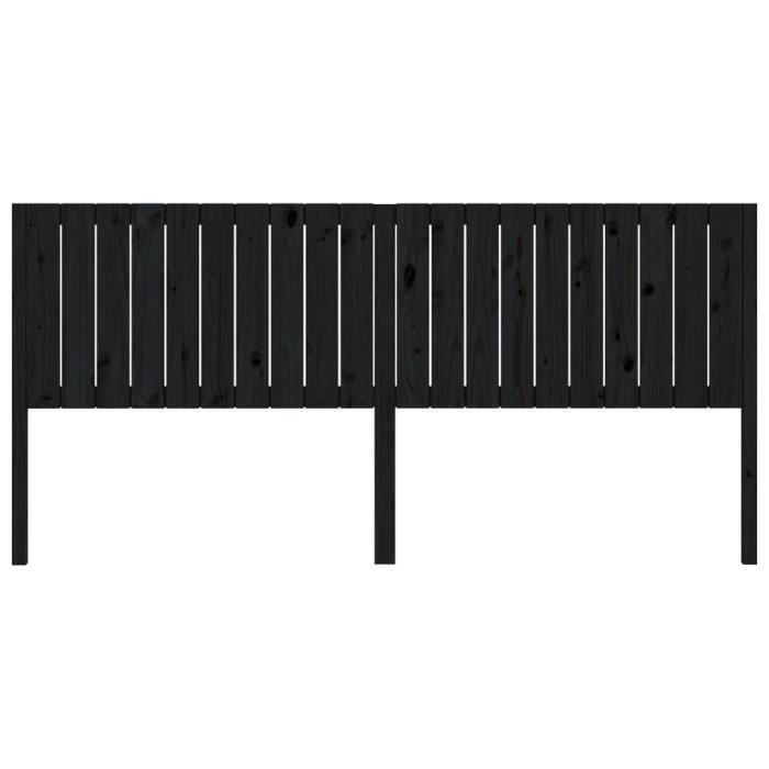 VidaXL Headboard Black 205.5x4x100 Cm Solid Pine Wood 818894