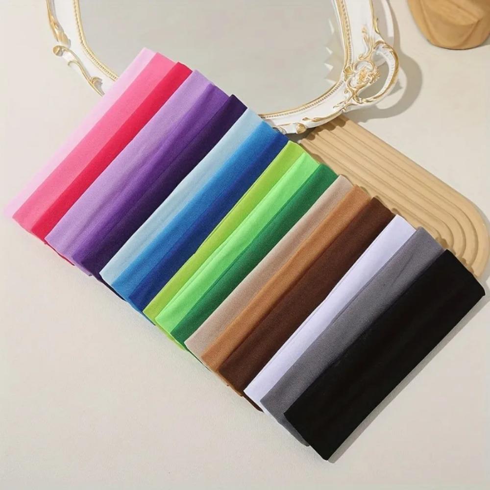 Women Solid Color Knitted Headbands, Elastic Hair Bands, Fashion Hair Accessories for Sports Running Fitness Yoga Makeup