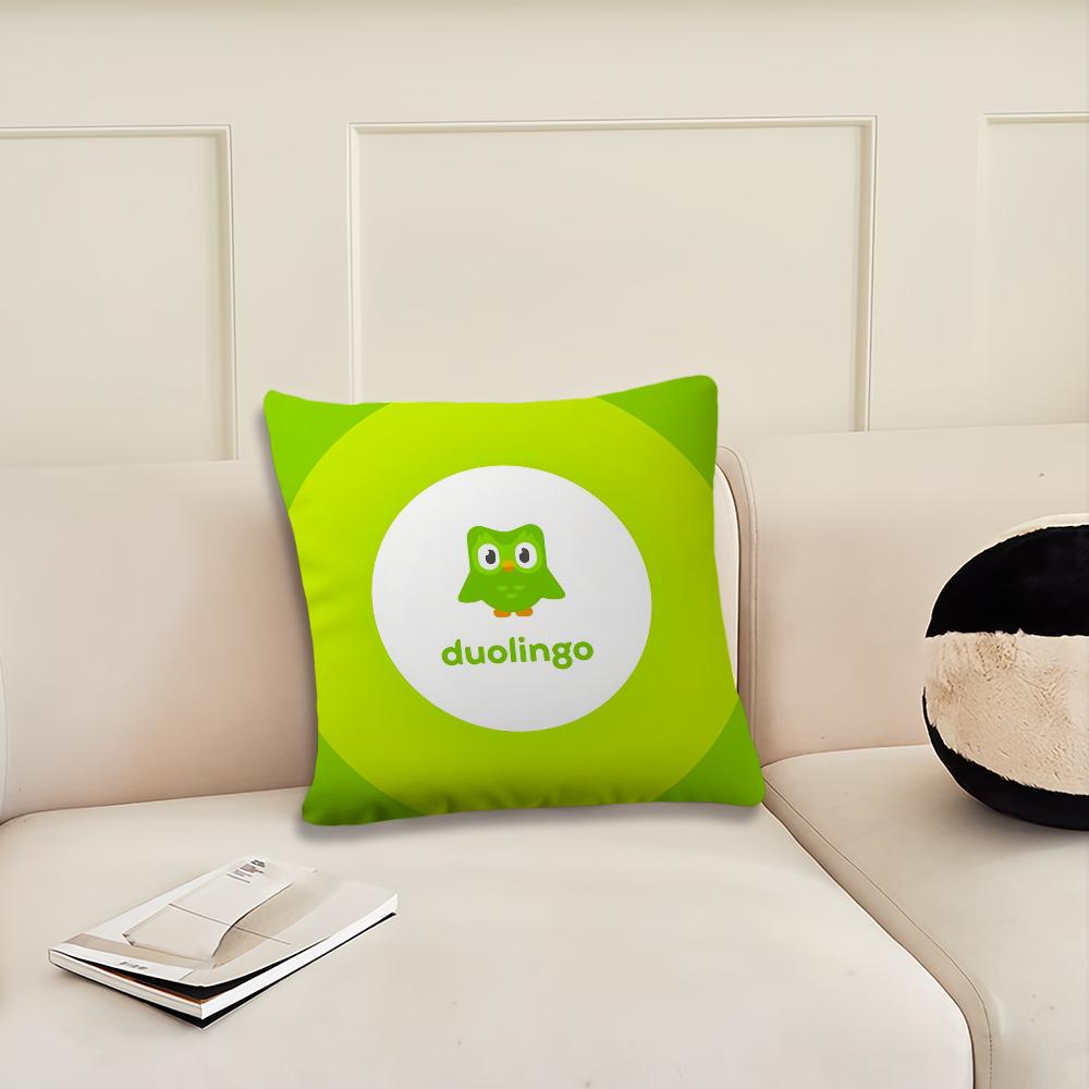 Cute Cartoon DDuolingo Bird cushion cover Living Room Headboard Office Cushion Bedroom Cushion Sofa Nap Time Pillow Case