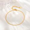 Minimalist Rugby Bead Chain Anklet,Women's Stainless Steel Gold Color Anklets,Dainty Summer Jewellery Gifts