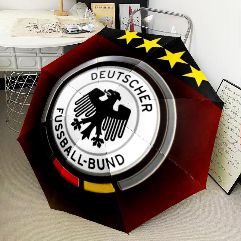 1PC Germany Football Emblem Printed Umbrella Folding umbrella, automatic umbrella 8-Frame for Travel, camping Fan gifts Christmas Gifts
