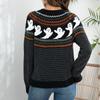 Women's Polka Dot Knit Cardigan Retro Vintage Style Oversized Long Sleeve Open Front Sweater