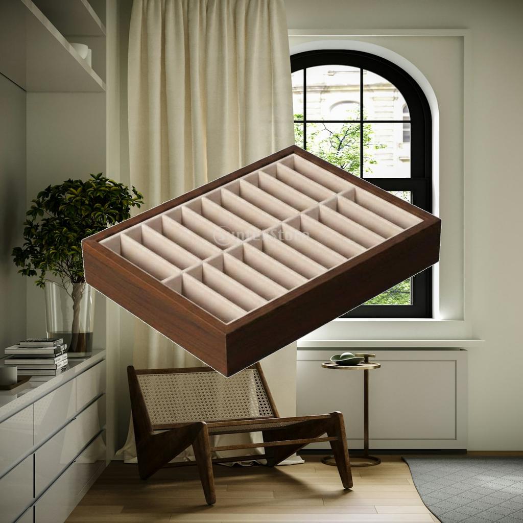 Wooden Jewelry Display Tray Bracelet Storage Box Organizer Stand for Shop Showcase and Bangle Presentation