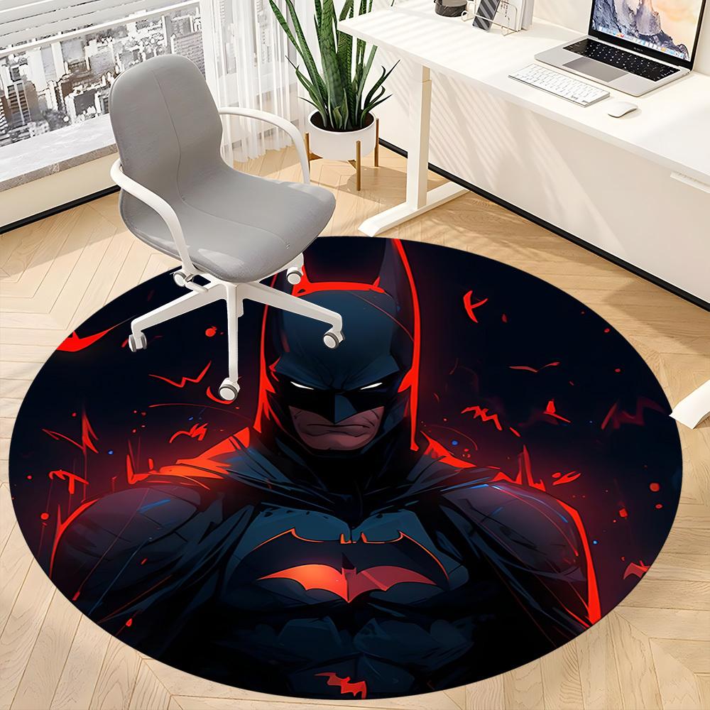 1pc Batman Office Round Area Rug, Under Office Chairs Bedroom Living Room Home Decor, Room Deco, Available in Various Sizes