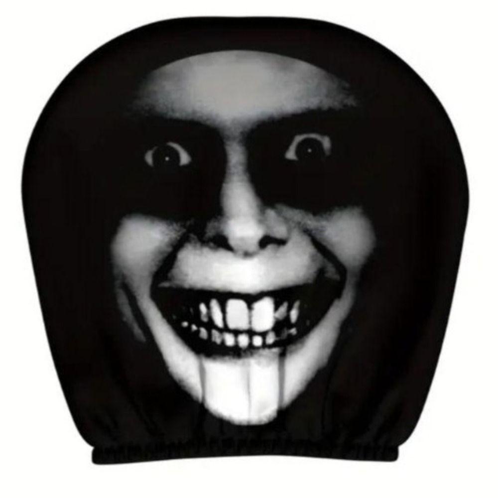 2 Stück Universal Autositzbezug Schwarz Totenkopfmuster Autositz Kopfstütze Auto Kopfstützbezug Halloween