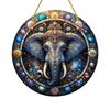 Vintage, Vibrant 2D Elephant Acrylic Circular Catcher, Animal Themed, Novelty Home Decor, Perfect Durable for Bedroom