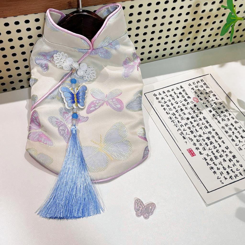 Clothing for Small and Medium-sized Dogs Shiba Inu New Chinese Style Cheongsam Dog Clothes Autumn and Winter Cat Pet Clothes New