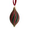 Flocked Christmas Ball Ornaments, Red and Green Vintage, Christmas Tree Hanging Decor, Round