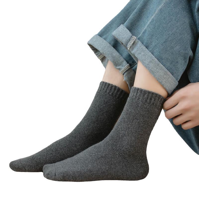 JINGRX Herren Wintersocken aus Wolle (4-Paar-Packung)