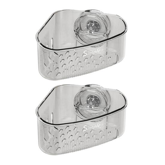 2Pcs Sink Drain Racks Sponge Holders Large Capacity Strong Load-bearing Suction Cup Triangle Storage Racks with Drain Hole