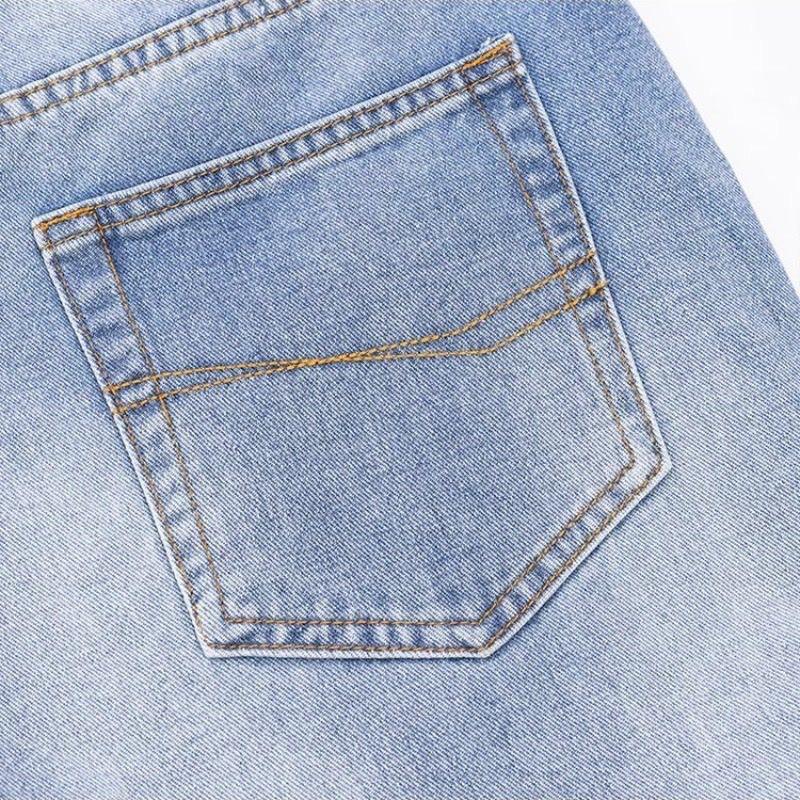 Mens Vintage Straight Leg Jeans Streetwear 2026 Stone Wash Denim Pants