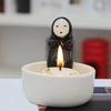 Faceless Man Candle Holder Cartoon Tealight Candle Holder Handcrafted Ceramic Tealight Holder for Home Bedroom Decor Anime Fans Gift