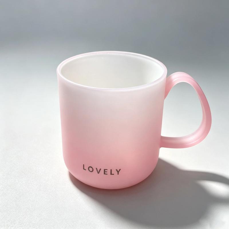 Mold Proof Plastic Mouthwash Cup Gradient Color Comfortable Handle For Home Bathroom Oral Hygiene Use