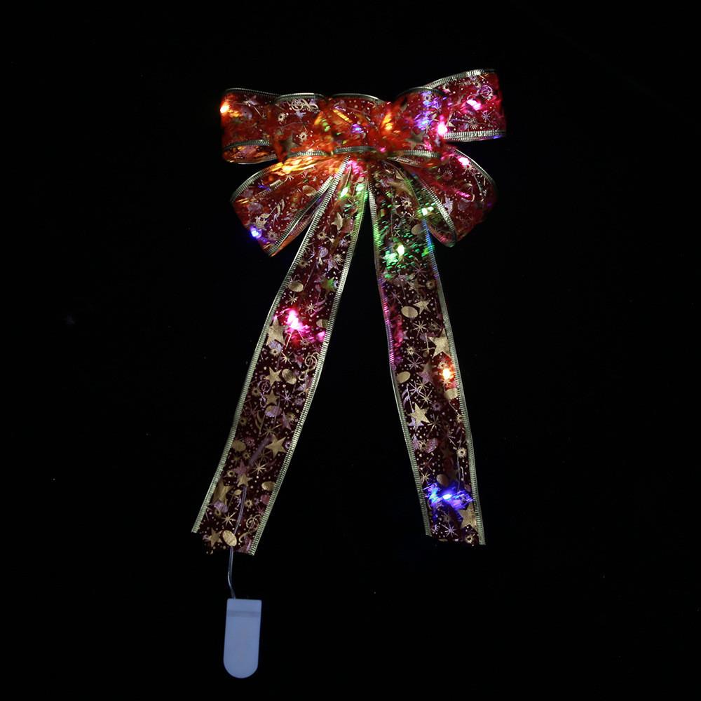 Stylish Silver Large Christmas Bow Decoration With Multicolored And Warm Light Choices