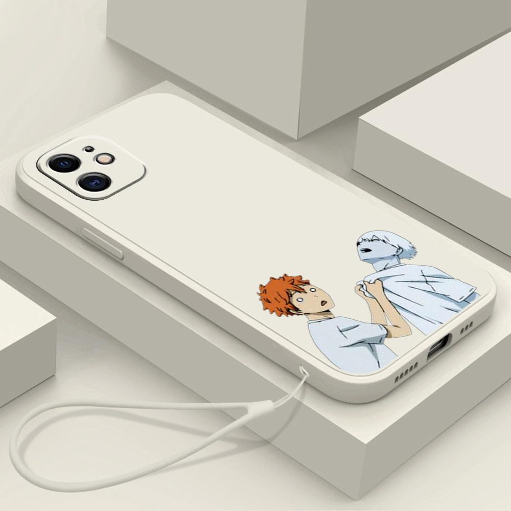 N69 Anime Haikyuu X Reader Art with Lanyard Silicone Straight Edge Phone Cases for Xiaomi Poco X5 Redmi Note 13 Pro 12C Realme Huawei Shockproof Cover