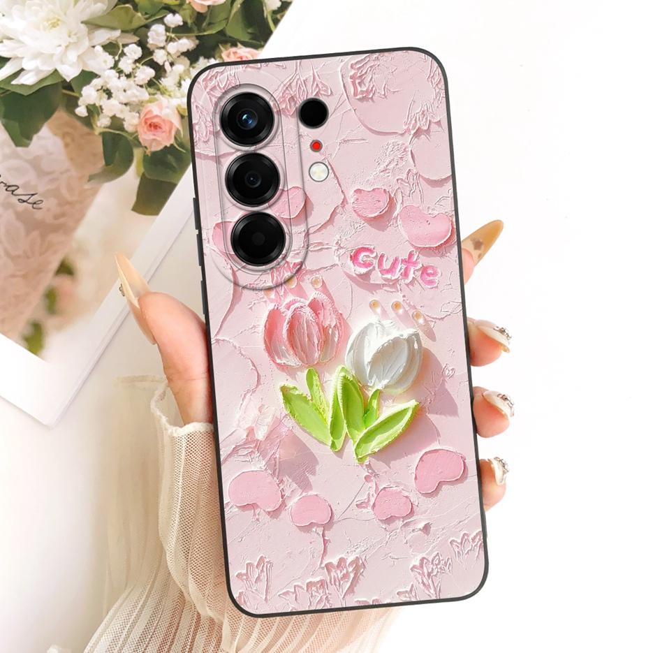Per Tecno Camon 50 4G Custodia CN5 Copertura Lussuosa Fiore Caramella Dipinta Custodia Morbida in TPU Per Tecno Camon 50 Pro 4G CN5c Camon50 Borse