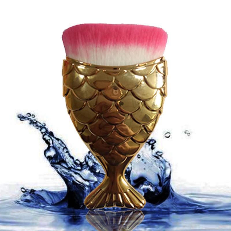 Mermaid Themed Cosmetic Brush Durable Plastic Handle Professional Supplies Home