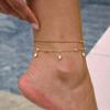 18K Gold Plated European & American Zircon Anklet - Simple, Colorfast Design