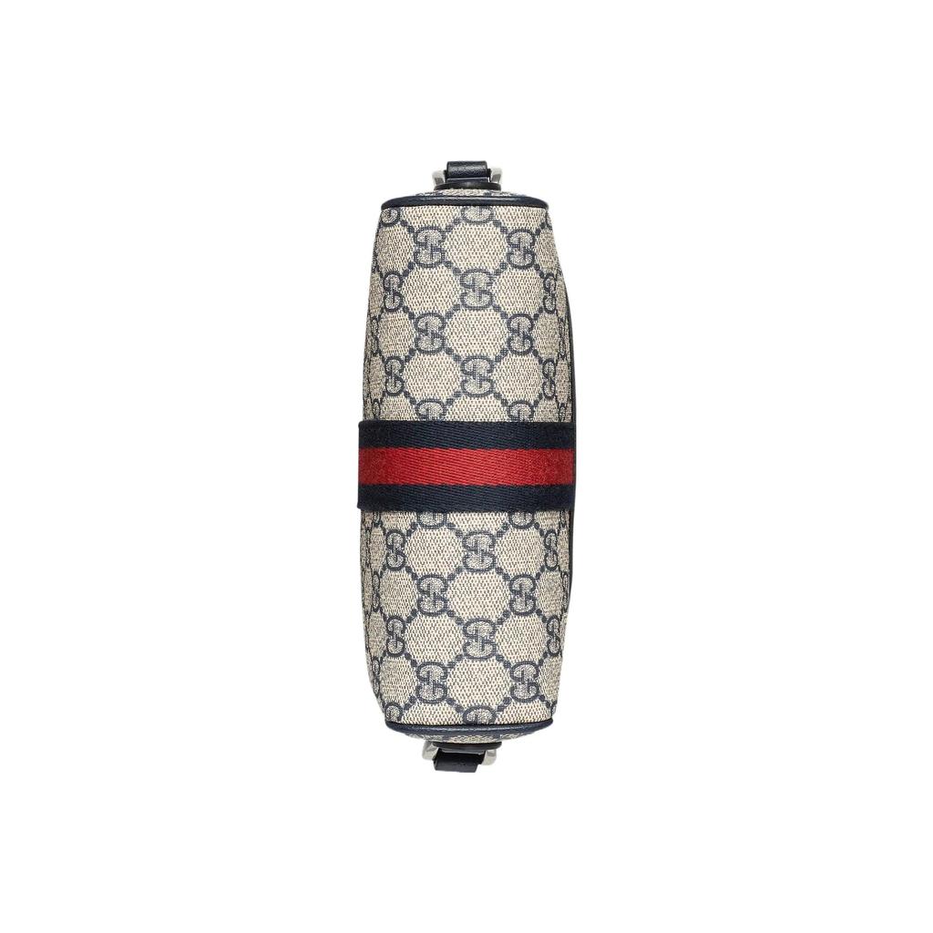 Gucci Ophidia GG Supreme Canvas Camera Bag Beige Navy Blue Web Stripe Daily Travel 517350-96IWN-4076