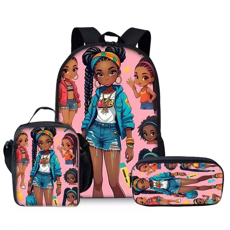 Kids DIY Backpack for Girls, Large Capacity Lightweight Student Bookbag, Kindergarten Lunch Bag Pencil Case