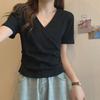 2025 Summer Women's Slimming V-Neck Short Sleeve Trendy Top