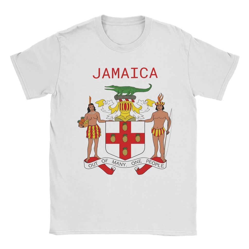 Jamaica Coat Of Arms   TShirt  Fashion T Shirts Short Sleeve Y2K Basic Tshirt Summer Cotton 4XL 5XL 6XL Clothing