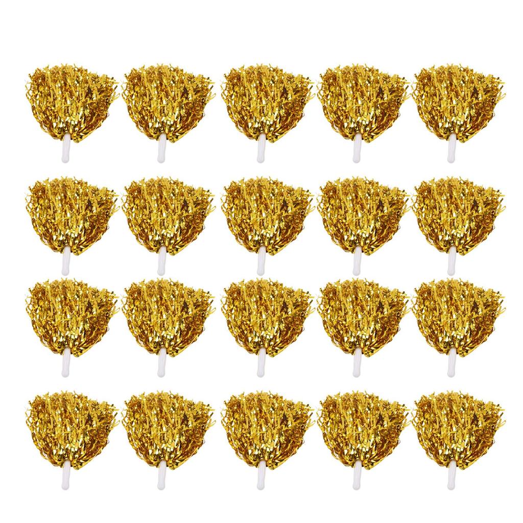 20Pcs Che Ing Squad Hand 3.3in Handle Pure Color PET Che Ing Pompoms for Sports Party Stage Show