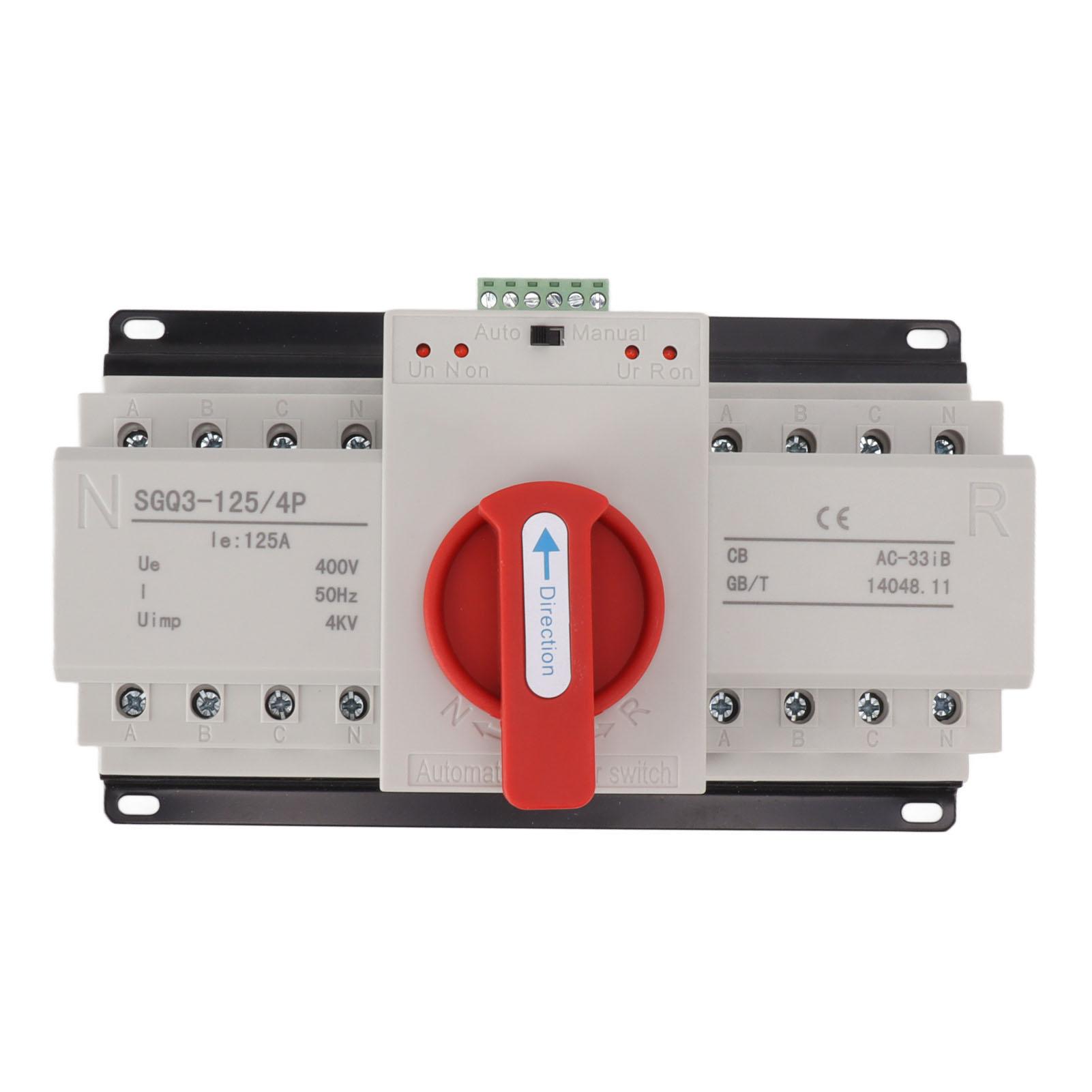

Dual Power Automatic Transfer Switch Auto Manual Mode Transfer Switch for Home Building 400V 125A CB