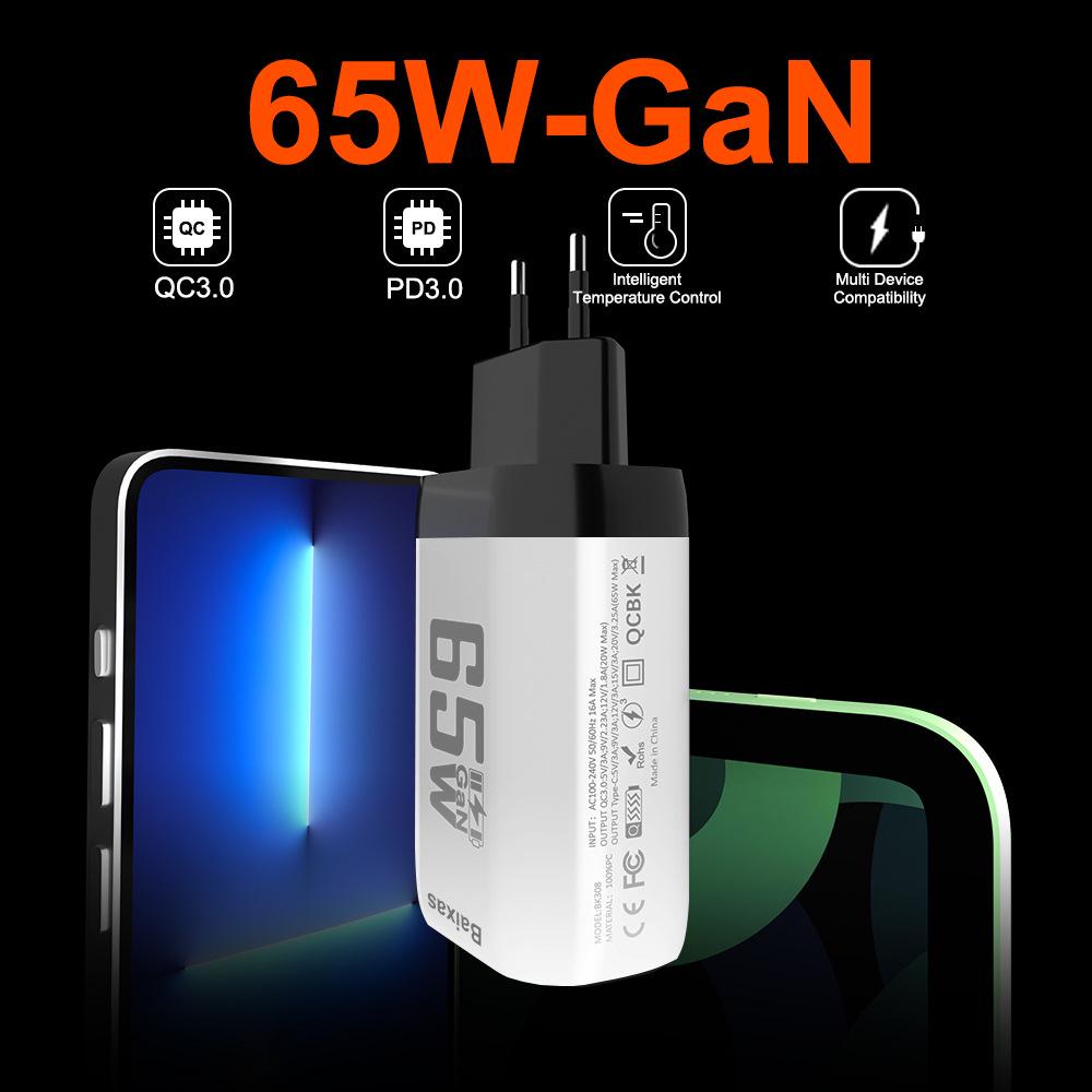 Six-Port QC3.0 30W Charger with EU/US/UK Plug for Fast Mobile Charging