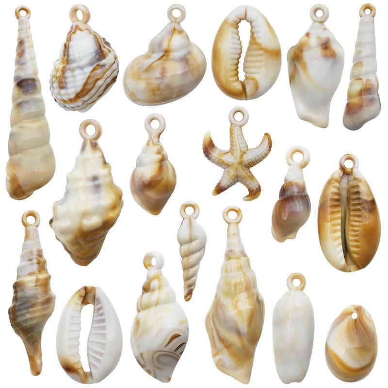

Natural Two-Tone Cloud Acrylic Conch Pendant for DIY Necklace, Bracelet, and Keychain Projects