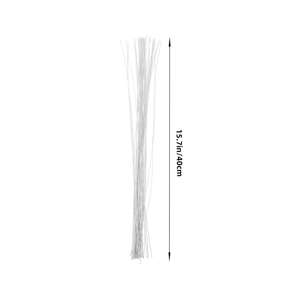 50pcs Paper Covered Iron Floral Stem Wires for Arrangement White Stems Craft Flower Supplies Flexible Durable DIY Decor