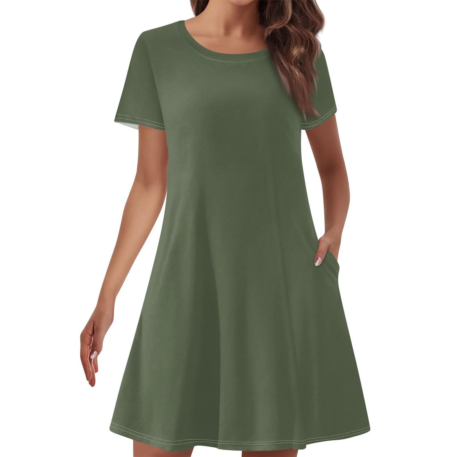 Женские повседневные платья с однотонным принтом — фото 6