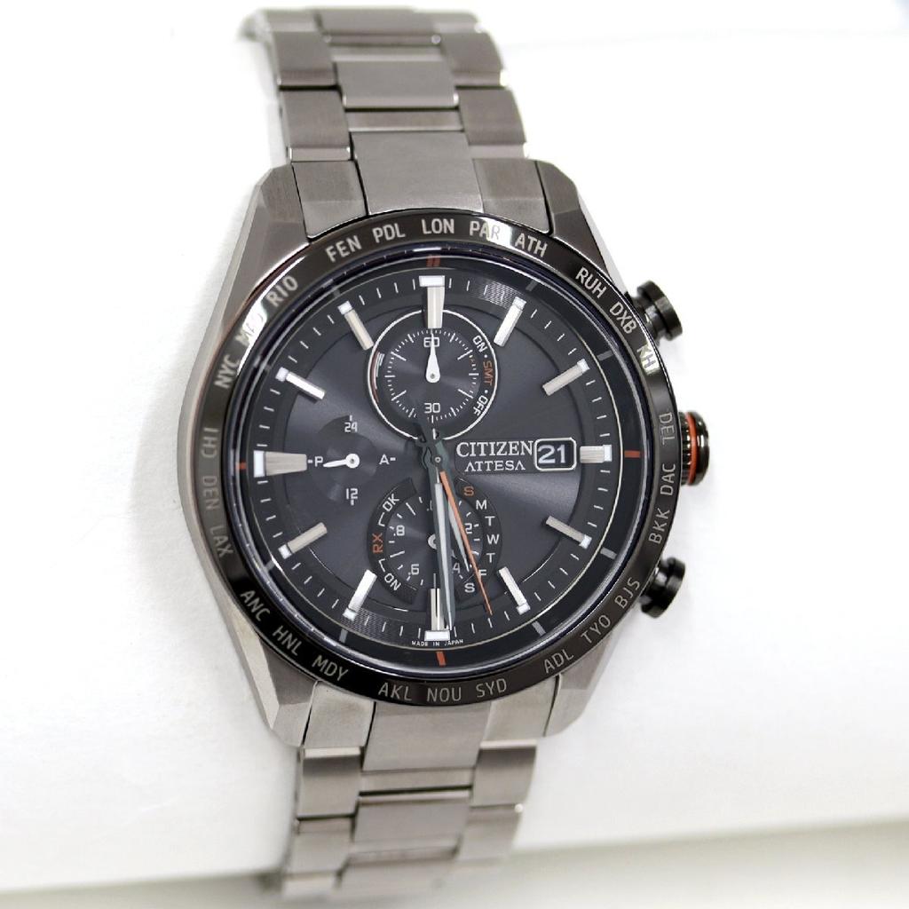 CITIZEN Attesa Act Line AT8189-61E H800-A1CN206 Wristwatch, Radio-Controlled, Chronograph, Eco-Drive, Quartz, Men's