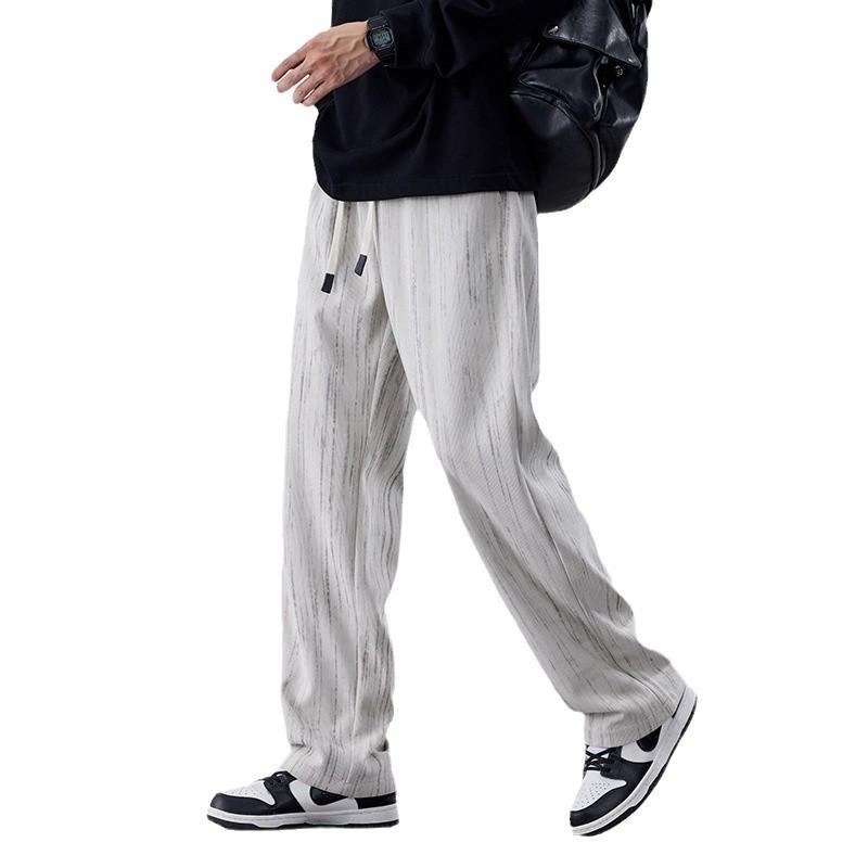Autumn and Winter Large Size Loose Sweatpants Dirty Pants Men's Tie-dye Wide-leg Pants