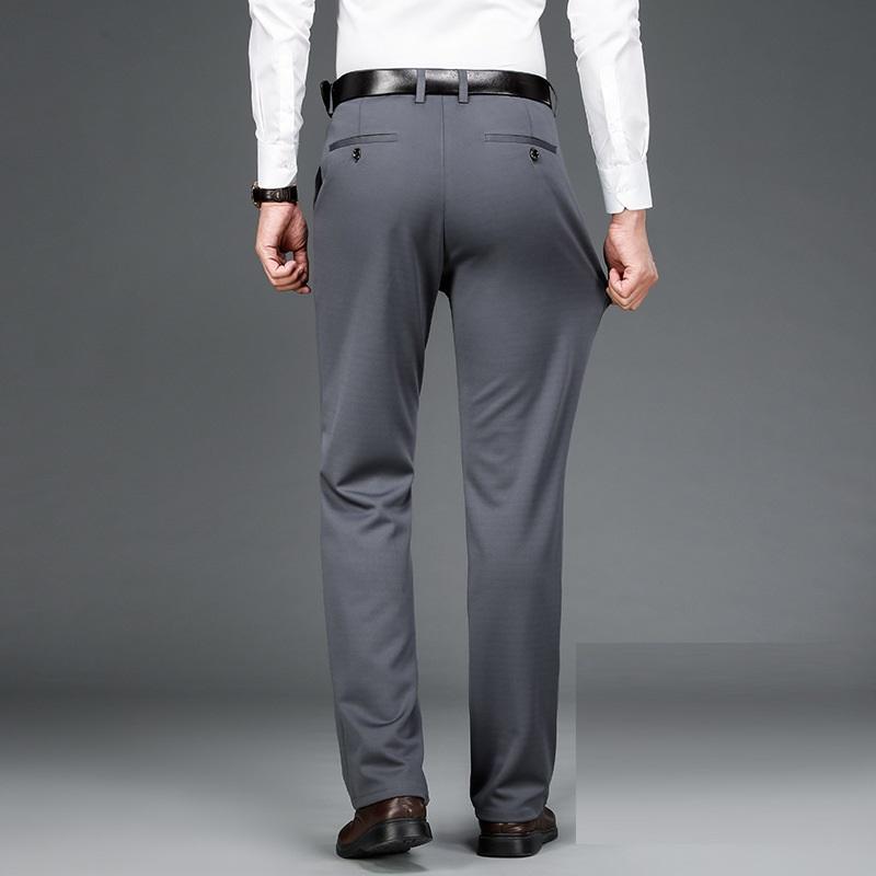 Men's Summer Thin Fashion Business Casual Suit Pants Long Pants Men's Elastic Straight Sleeve Formal Pants