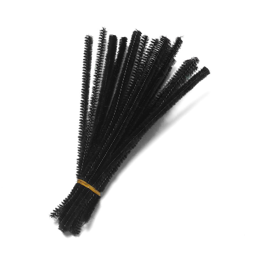 100Pcs 30cm Colorful Chenille Stem Twisted Rod Wool Root Fluffy Bar Iron Wire for DIY Handcraft Twisting Decor Jewelry Supplies