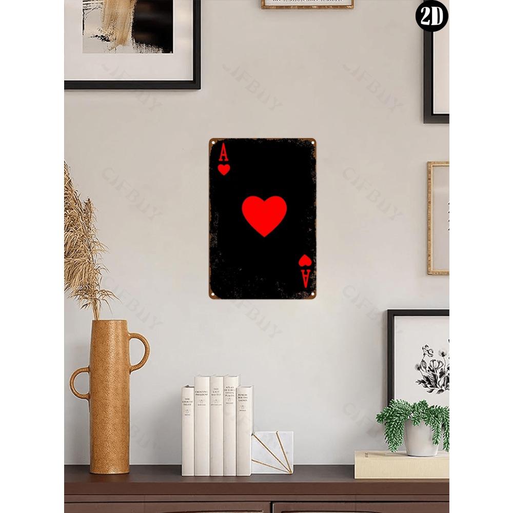 Vintage Poker King Aluminum Metal Sign Retro Art Home Garden Farmhouse Wall Decor Plaque