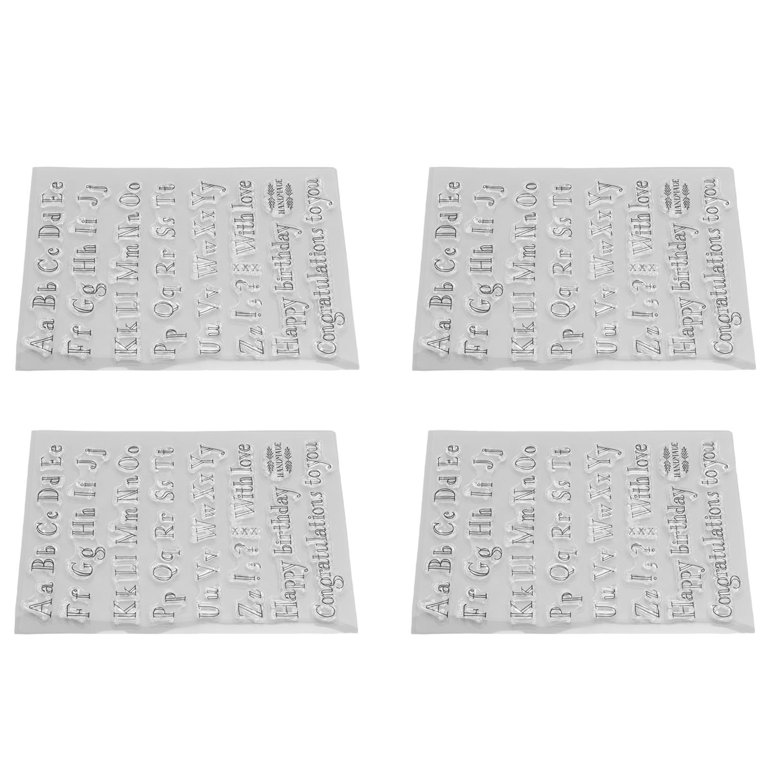

4PCS Clear Stamps Clear Imprint Paste Repeatedly DIY TPR Letter Decorative Stamps for Card Making DIY Scrapbooking