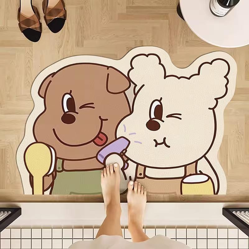 Household Absorbent Leather Floor Mat Bathroom Technology Leather Floor Mat Non-Slip And Wear-Resistant Absorbent Toilet Floor Mat Can Be
