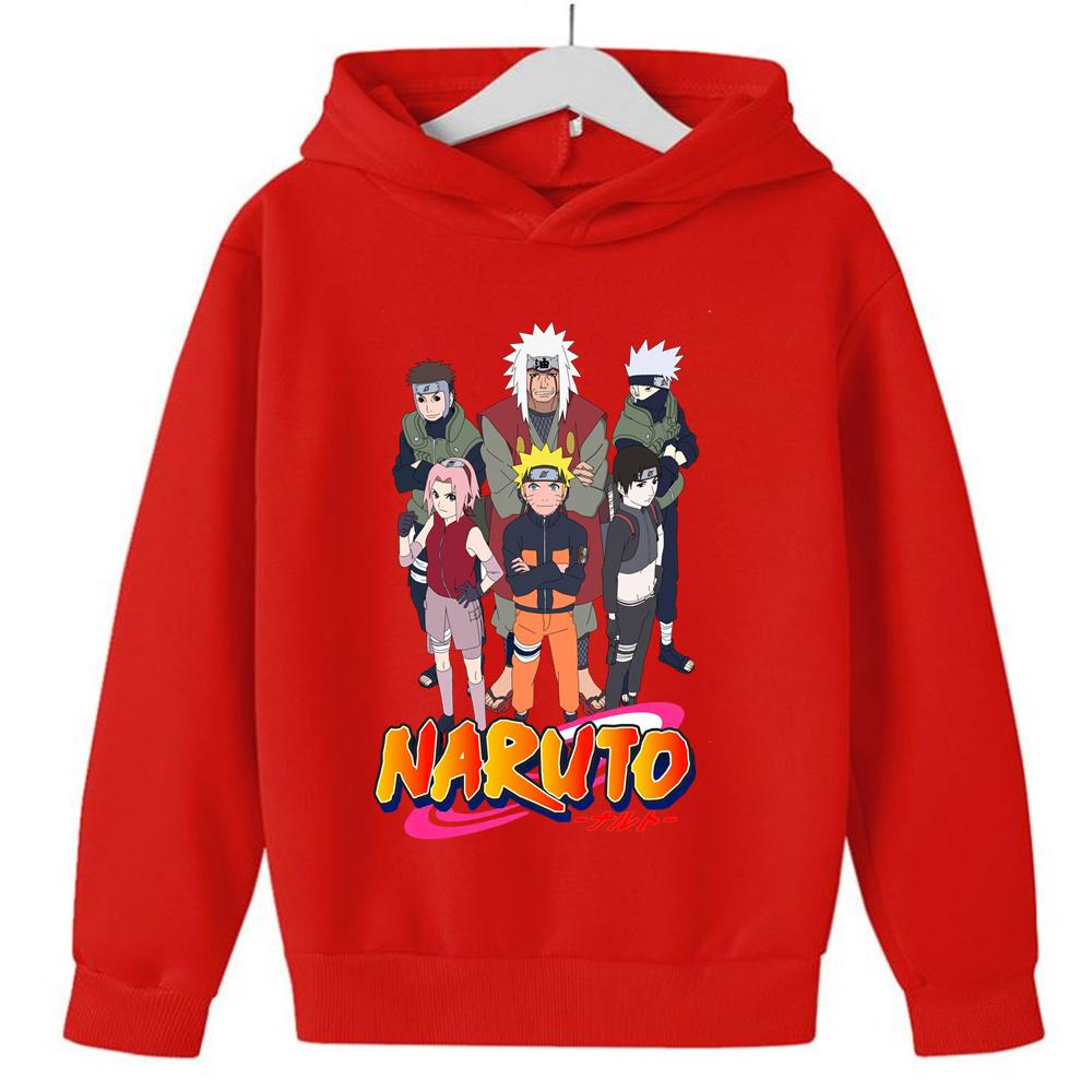 Naruto Anime Kids Clothing Fashion Design Printed Winter Long Sleeve Boy Girl Hoodie Kawaii Casual Harajuku