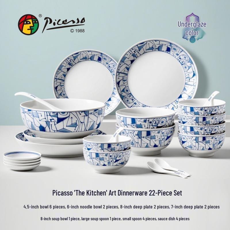 Picasso  Kitchen  22-Piece Ceramic Dinnerware Set