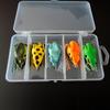MUQZI Sports Accessory 5 Pcs 3D Large Frog Topwater Fishing Lure Crankbait Hooks Bass Bait Tackle Tool