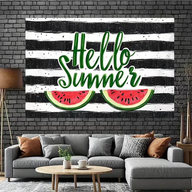 2D Watermelon "Hello Summer" Backdrop for Beach Party and Summer Themed Decor
