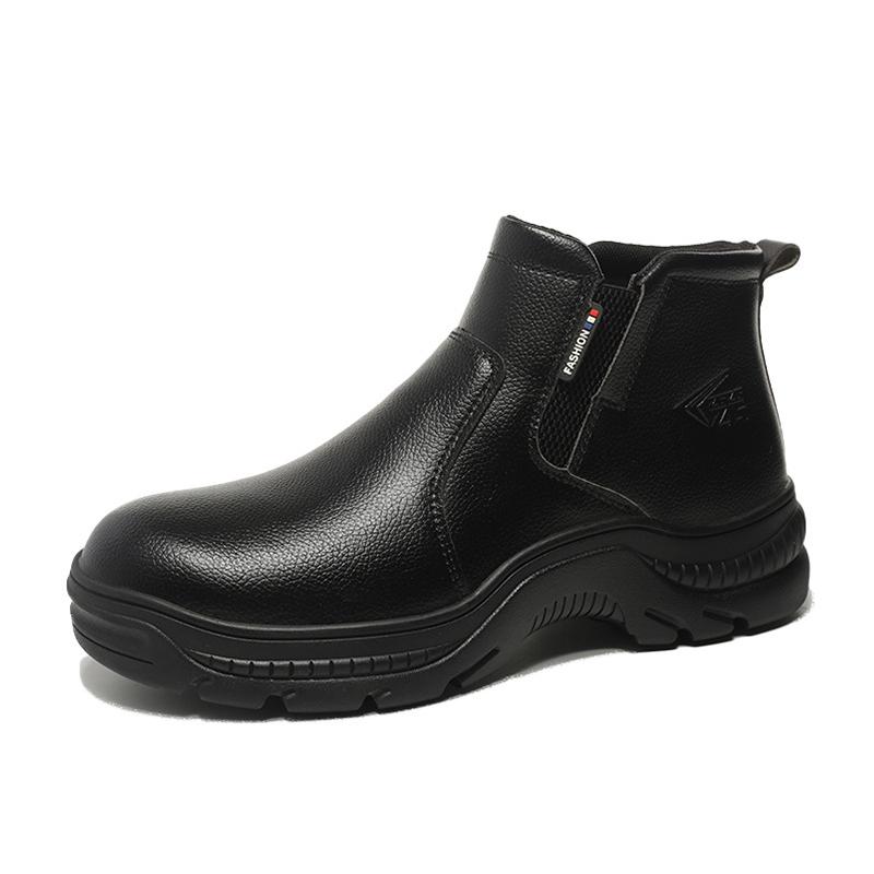 large size men fashion steel toe caps work safety boots cow suede leather welding shoes worker platform safe boot security botas