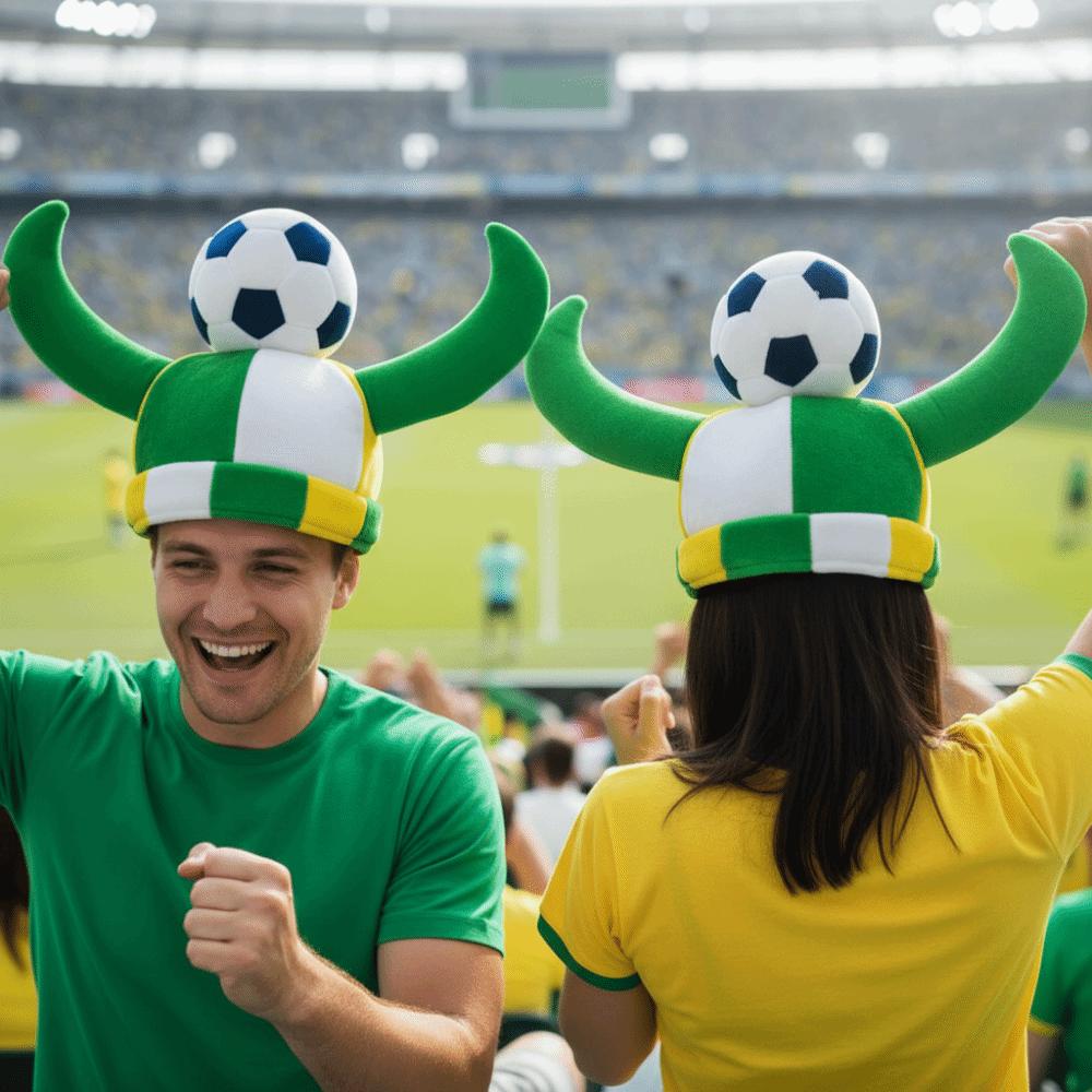 One Size Fits Most Soccer Fan Horn Hat Carnival Party Headwear Theme Party Props