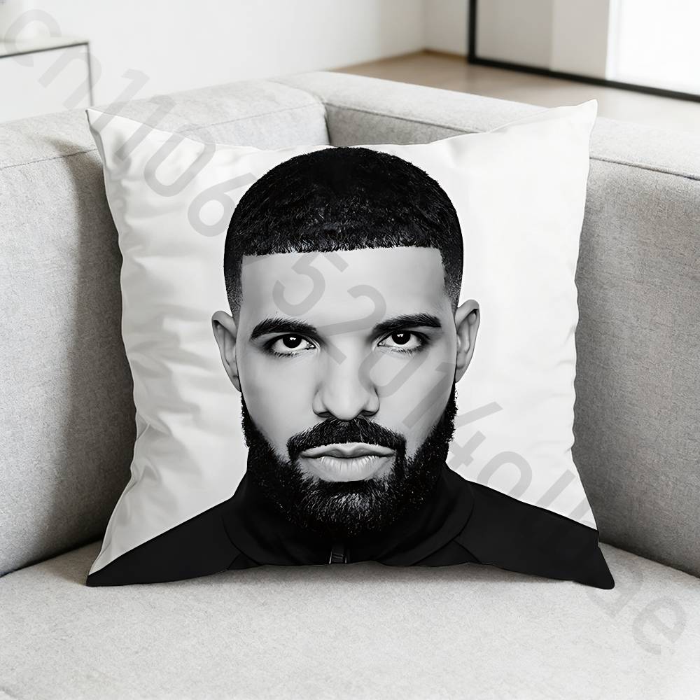 Rapper DDrake Pillow Case Square DoubleSided Printing Short Plush Sofa Cushion Cover Bedroom Bedside Pillow