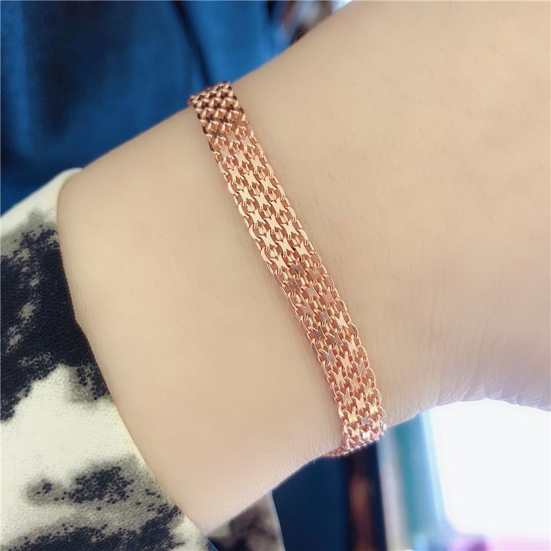 Fashion Necklace Bracelet Rose Gold Color Italian Craft Handmade Necklace For Women And Man Chain