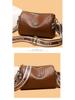 2025 Women's All-Season Soft Leather Cylinder Bag with Stone Pattern, Wide Shoulder Strap & Crossbody Functionality